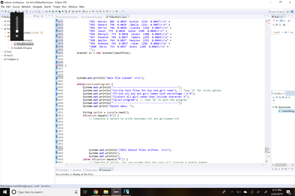 the following four options. (W)rite text files for boy and girl name