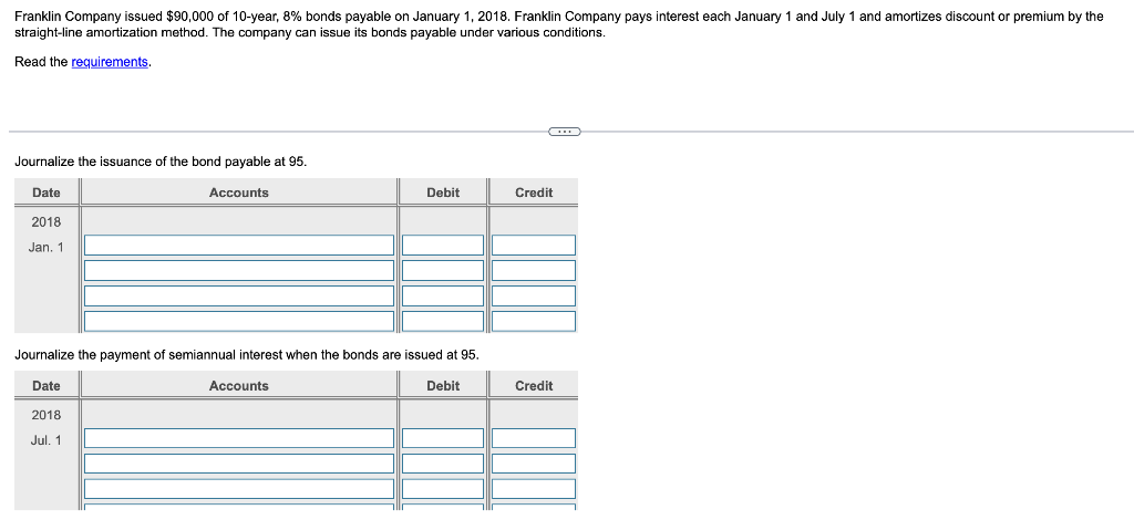 straight-line amortization method. The company can issue its bonds payable under