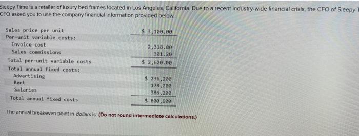 Angeles, California Due to a recent industry wide financial the CFO of
