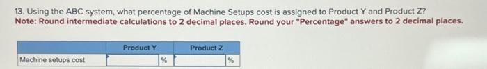 "Percentage" answers to 2 decimal place. 14. Using the ABC system, what