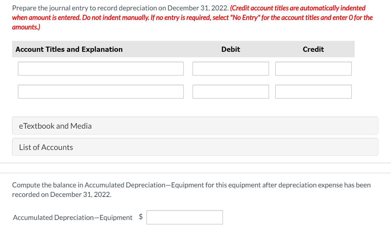 was 5 years with a $12,000 salvage value. On December 31, 2022,