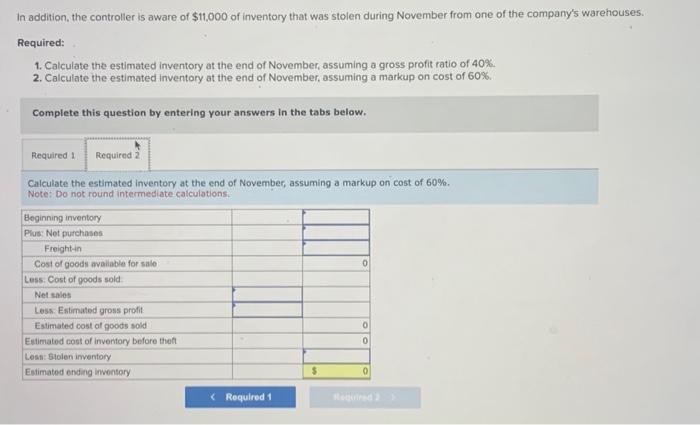 profit method to estimate ending inventory and cost of goods sold when