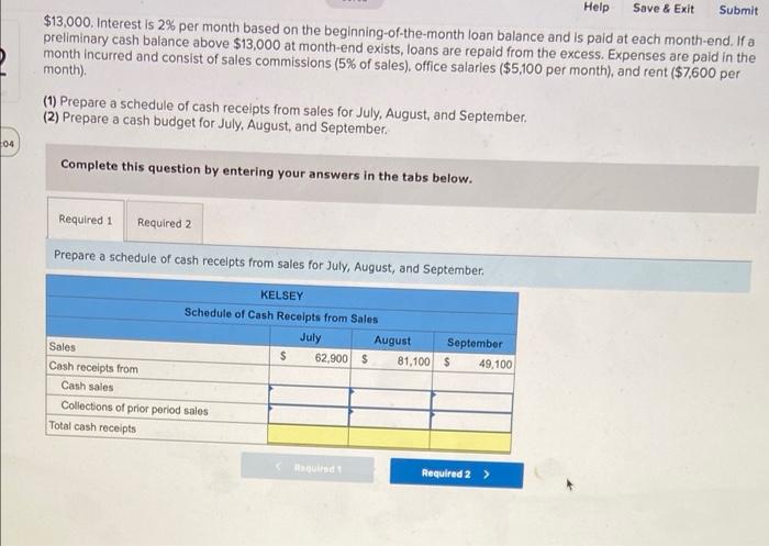 Budgeted sales and cash payments for merchandise purchases for the next three
