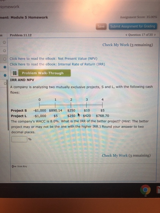  omework ment: Module 5 Homework Assignment Score: 35.00% Save Submit Assignment