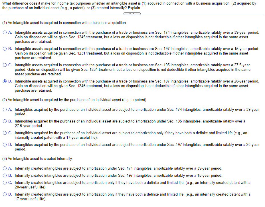  What difference does it make for income tax purposes whether an