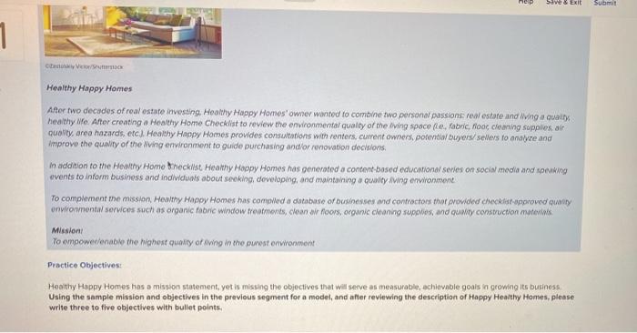 Save & EXIT Submit 1 ce Healthy Happy Homes After two