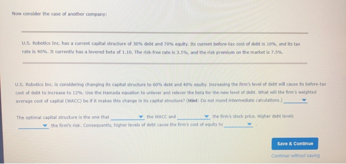 of 35% debt and 65% equity. The firm's current beta is 1.10,