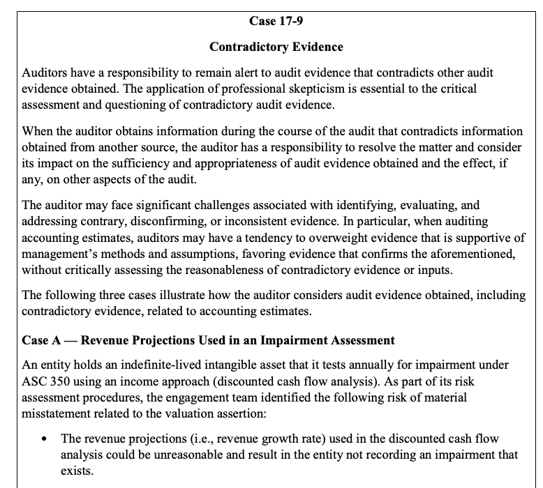 and contradictory audit evidence in each scenario. 2. Determine what additional information,