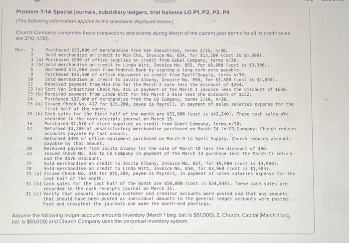 please help fill in blank. i do not own copyrights. Problem 7-1A