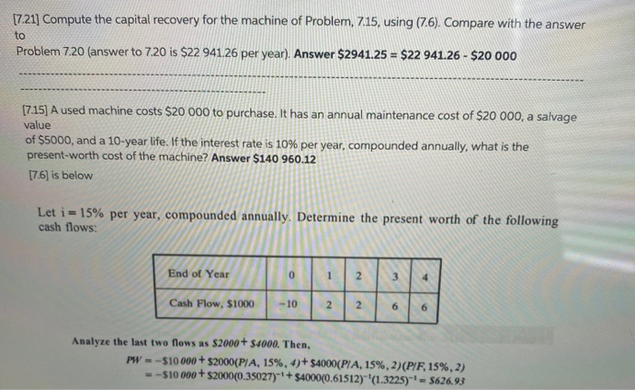 Please explain to me how to get the answer for 7.21, step
