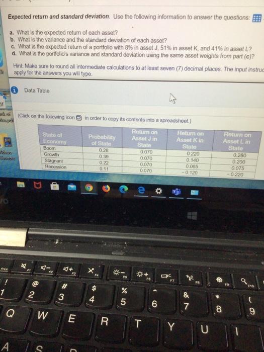 intermediate calculations to at least seven (7) decimal places. The input instructions,