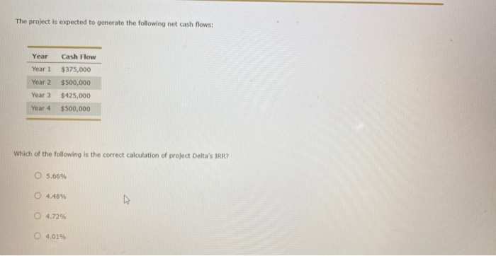of return that a project 2. Internal rate of return (IRR) The