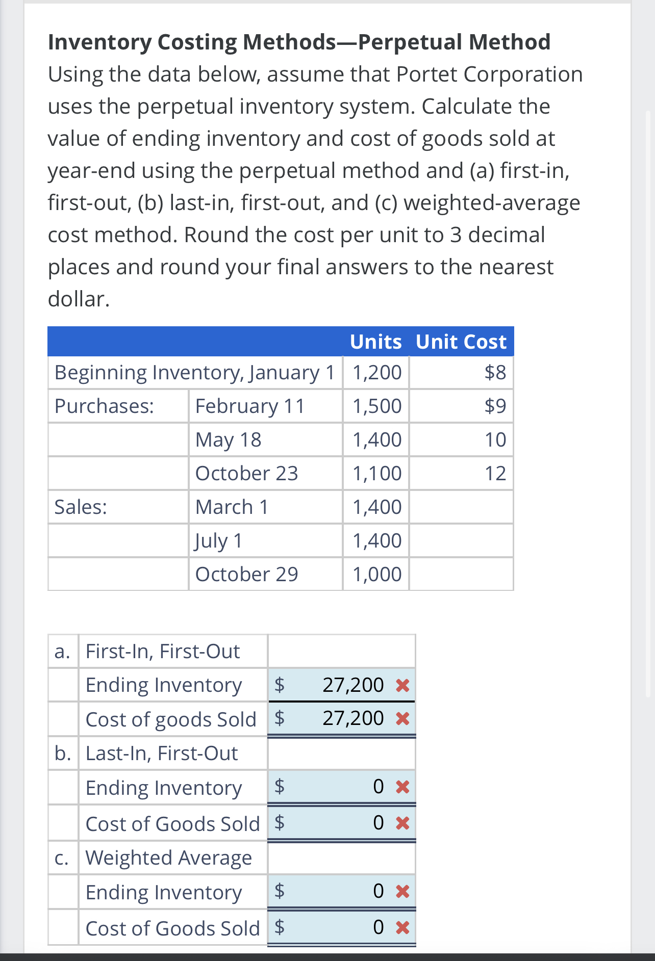  Inventory Costing Methods-Perpetual Method Fortune Stores uses the perpetual inventory system