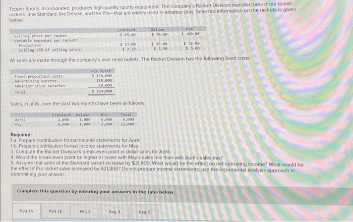 Already completed "req 4," just need help with the rest Complete this