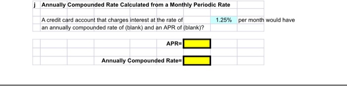 what formula would I use in excel? Annually Compounded Rate Calculated from