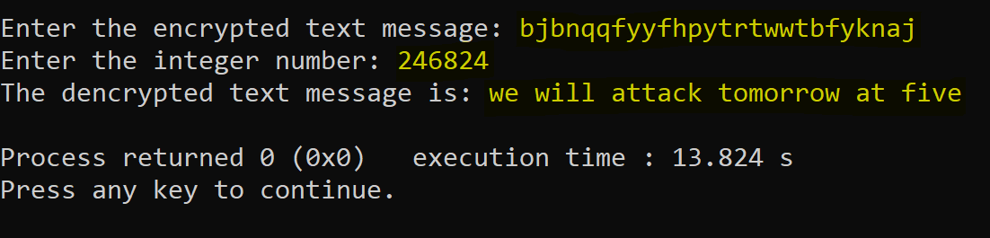  Write a "C" program that implements a Caesar cipher with the