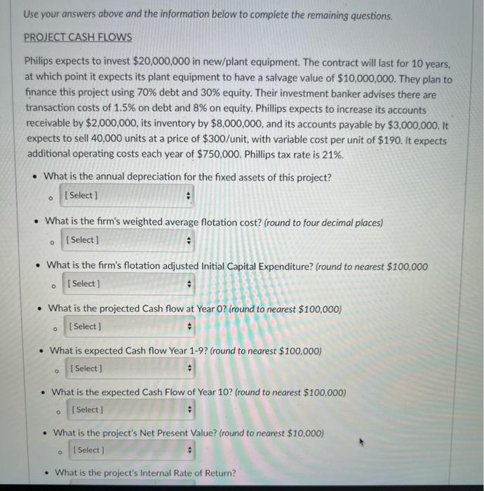 DROPDOWN BOXES TO COMPLETE, You will receive partial credit for all correct