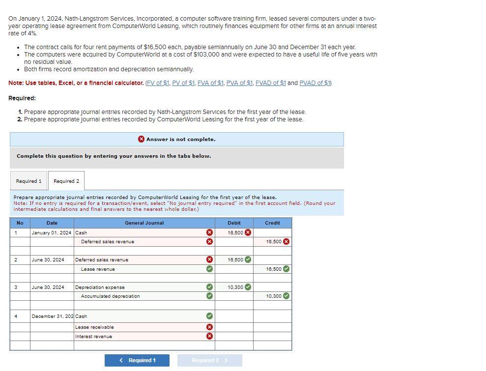 Hello I need help with lease accounting problem for lessor entries... On