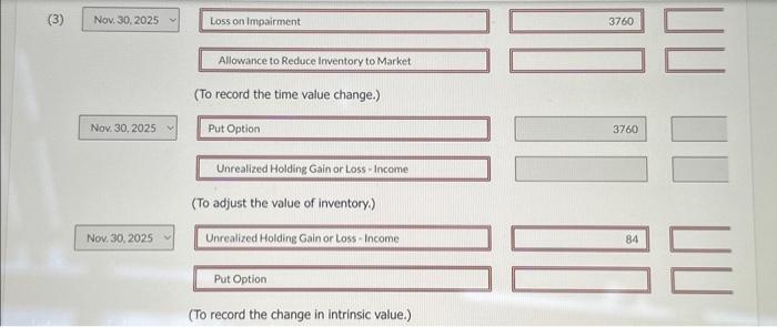 for the following dates. 1. October 15, 2025-Cullumber purchases fuel oil and