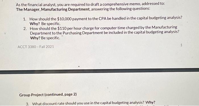 23:00PM As a financial analyst at Vernon Widget Manufacturers Inc. (VWM), you