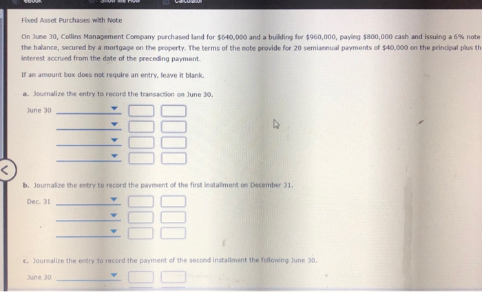  Fixed Asset Purchases with Note On June 30, Collins Management Company