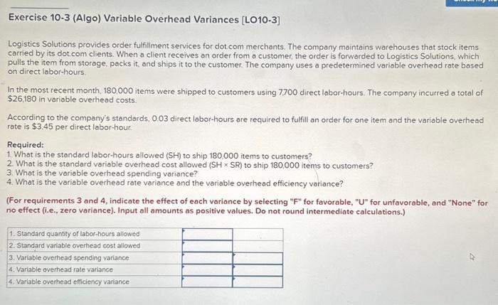 HELP!! Logistics Solutions provides order fulfillment services for dot com merchants. The