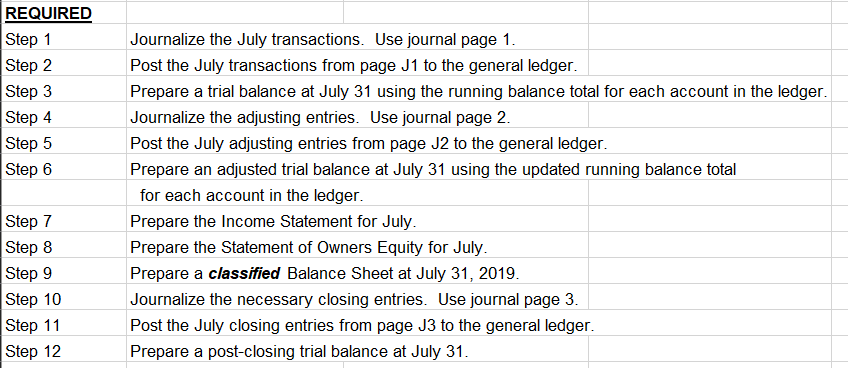 I'm having some issues completing Steps 6 through 12? REQUIRED Step 1