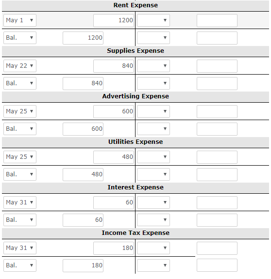 rent for the month of May $1,200 4 Paid $1,320 of the