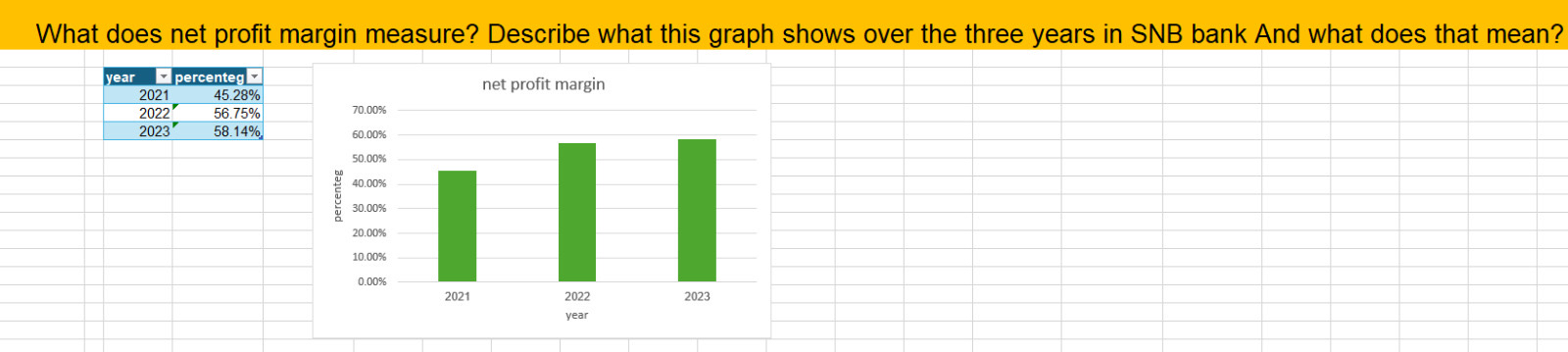  What does net profit margin measure? Describe what this graph shows