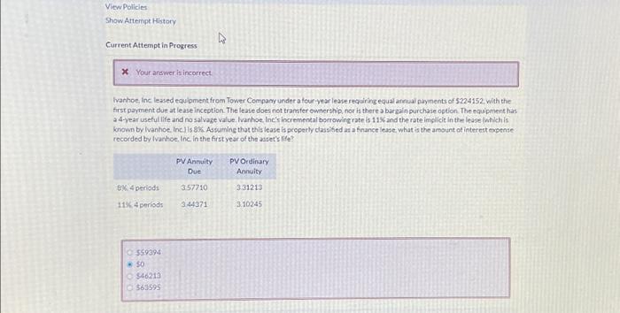  View Policies Show Attempt History Current Attempt in Progress X Your