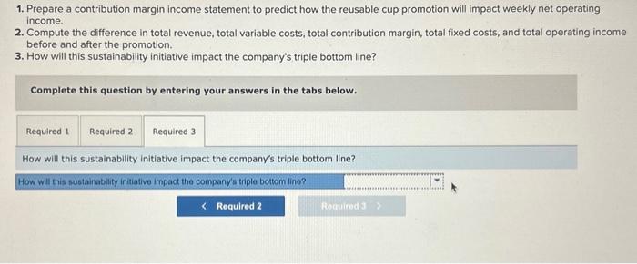 fixed before and after the promotion. 3. How will this sustainability initiative