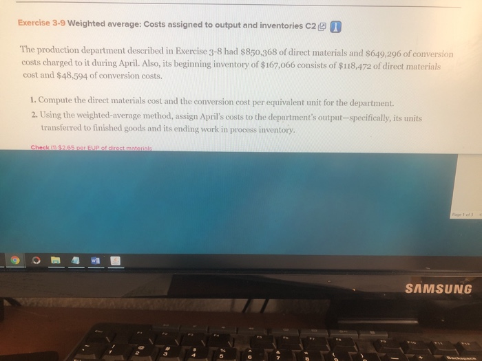 April, the production department of a process manufacturing system completed a number