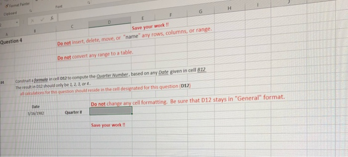  Fond H G F E c Question 4 Save your work!