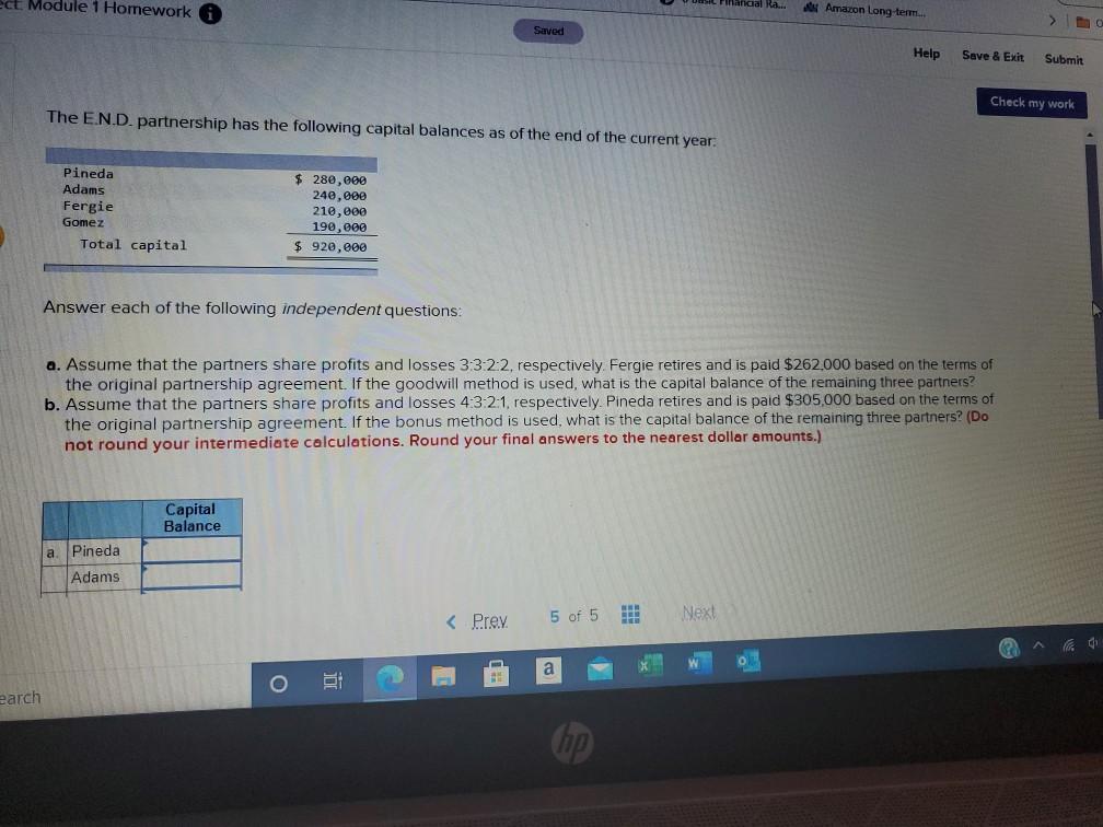 ect Module 1 Homework * Amazon Long term.. > Savod Help