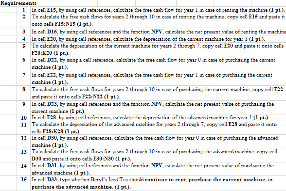 references, calculate the free cash flow for year 1 in case of