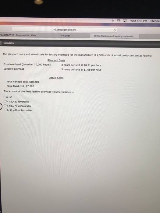 Actual production Materials: 913 units 1,027 units Standard price per ounce Standard