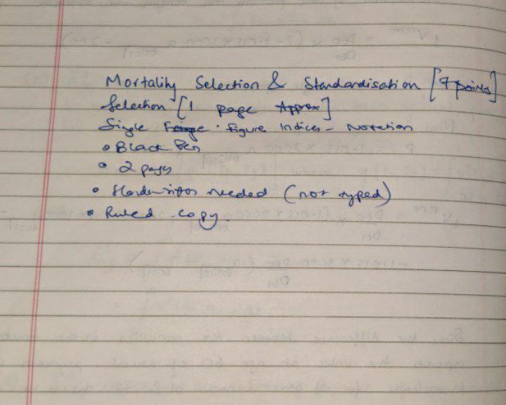 Mortality Selection & Standardisation Selection (1 page Approx] Single Frage figure