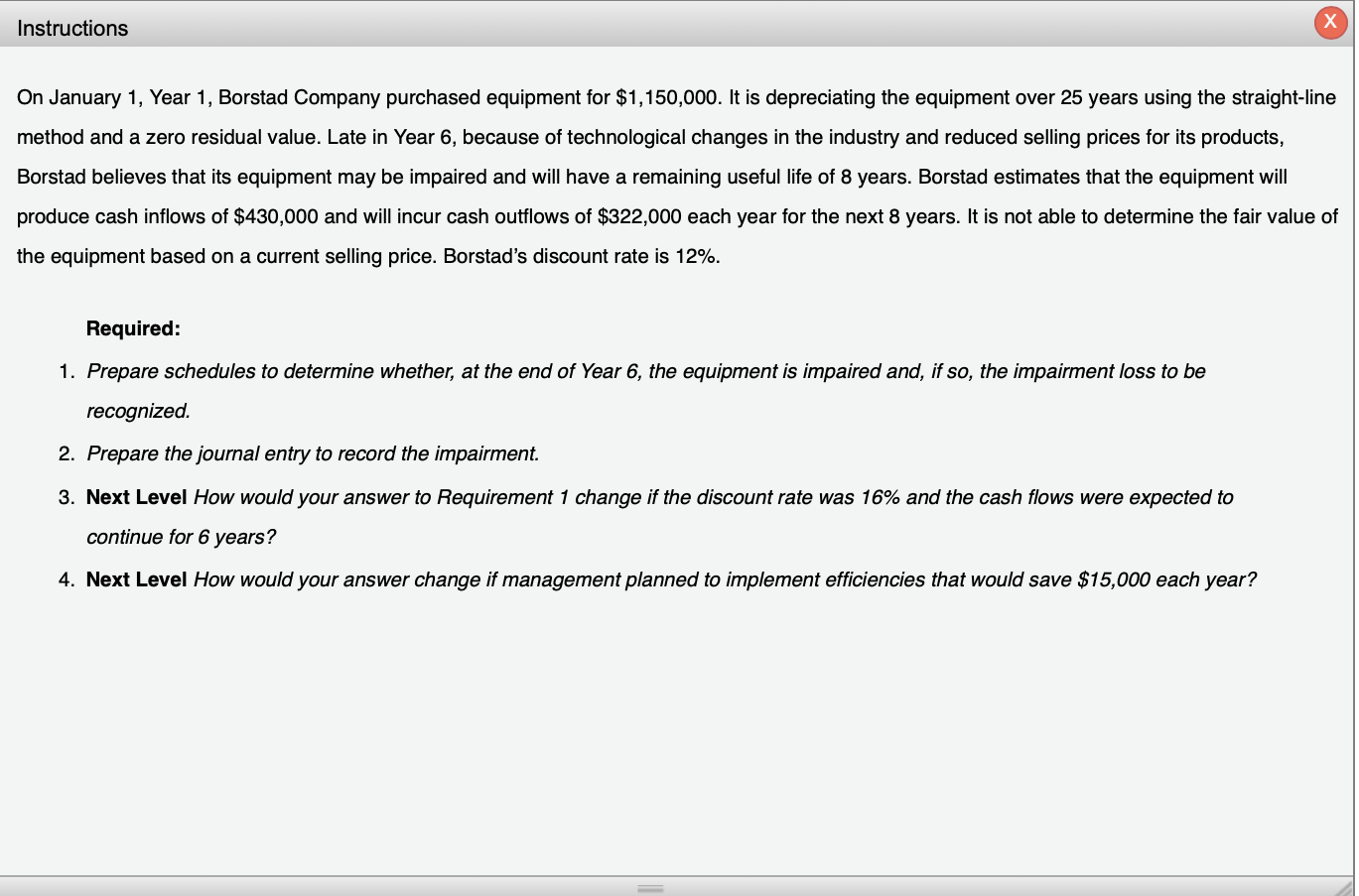 method and a zero residual value. Late in Year 6, because