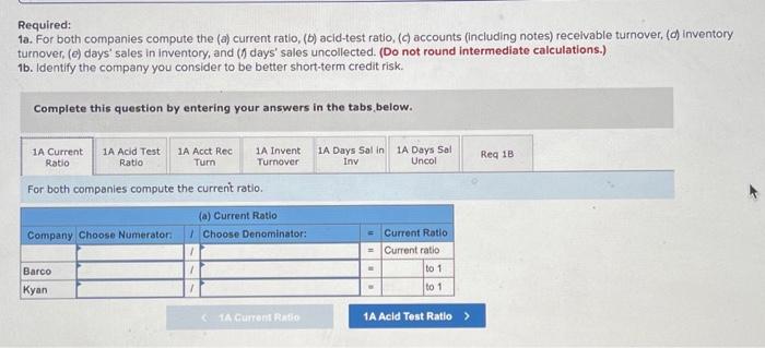 you Summary Information from the financial statements of two companies competing in