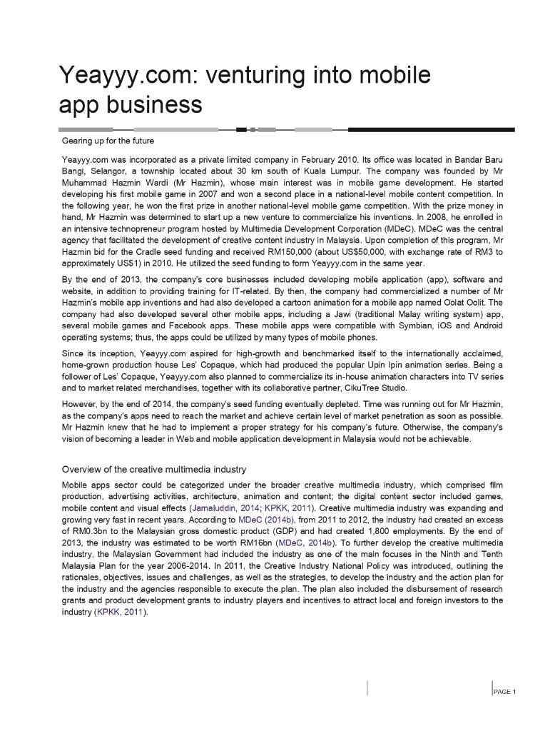 Yeayyy.com: venturing into mobile app business Gearing up for the future