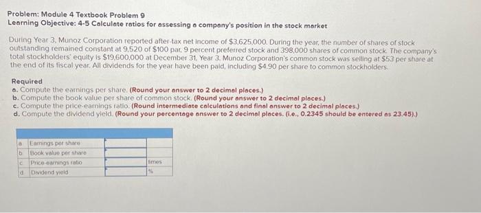  pls help asap i will like Problem: Module 4 Textbook Problem