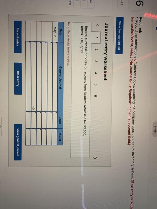 system (LO6-5) [The following information applies to the questions displayed below.) Littleton
