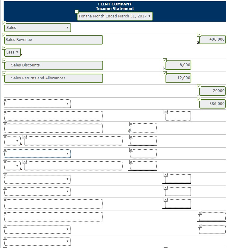 for Flint Company for the month of March 2017. Purchases Freight-in Purchase
