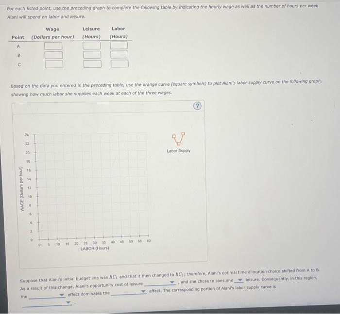 spent working or on leisure activities. Assume that Alani is paid by