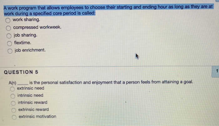  Answer both of them work program that allows employees to choose