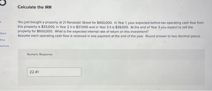7 support question 6 Partition the IRR of the property on Randolph