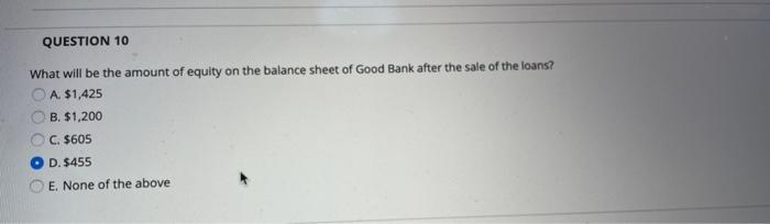 the following balance sheet information of two different banks: Good Bank, and