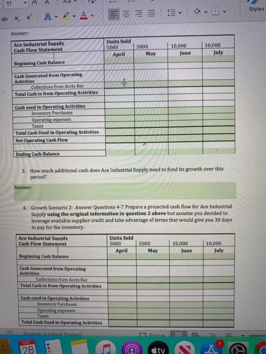 Growth Strategies Complete the case study questions using the information given in