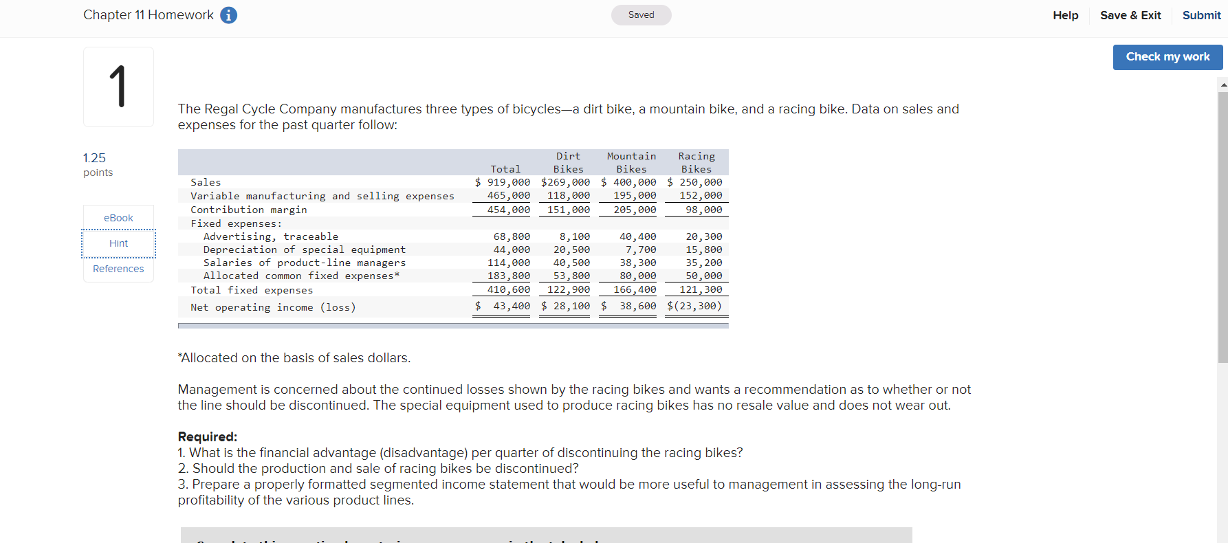 Please help me solve this problem I'm lost. Thanks. Chapter 11 Homework