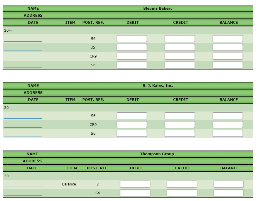 Accounts Receivable, $1067.50. Beginning customer account balances were Thompson Group, $1067.50 Mar.